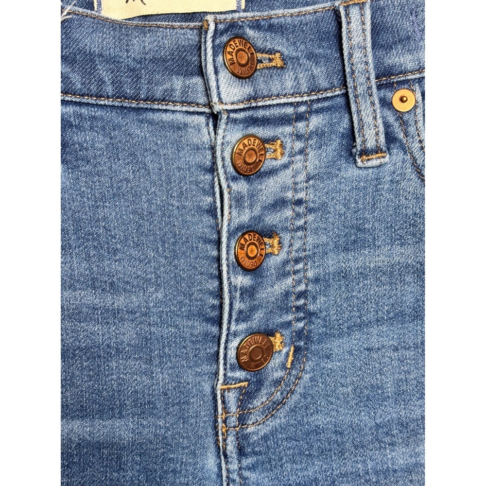 Madewell 9" Mid-Rise Skinny Crop Jeans Medium Wash Button Fly Size 27 - Picture 2 of 7
